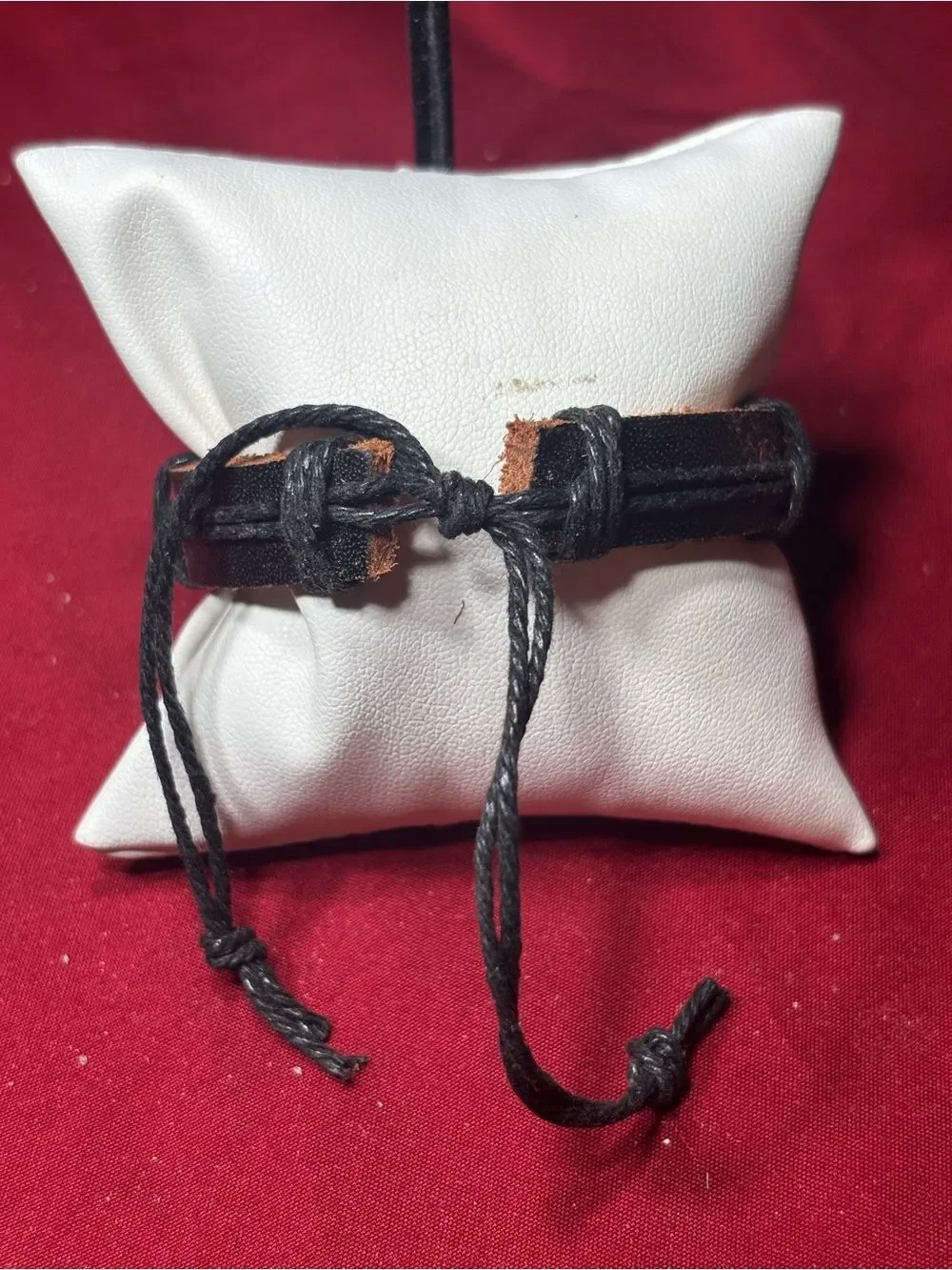 New LOVE Black Leather Cord Bracelet with Gold Winged Bullet Accent